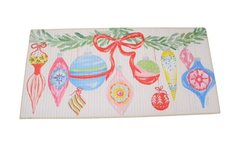 47x24" Bamboo Mat Floor Runner, Garland with Ornaments