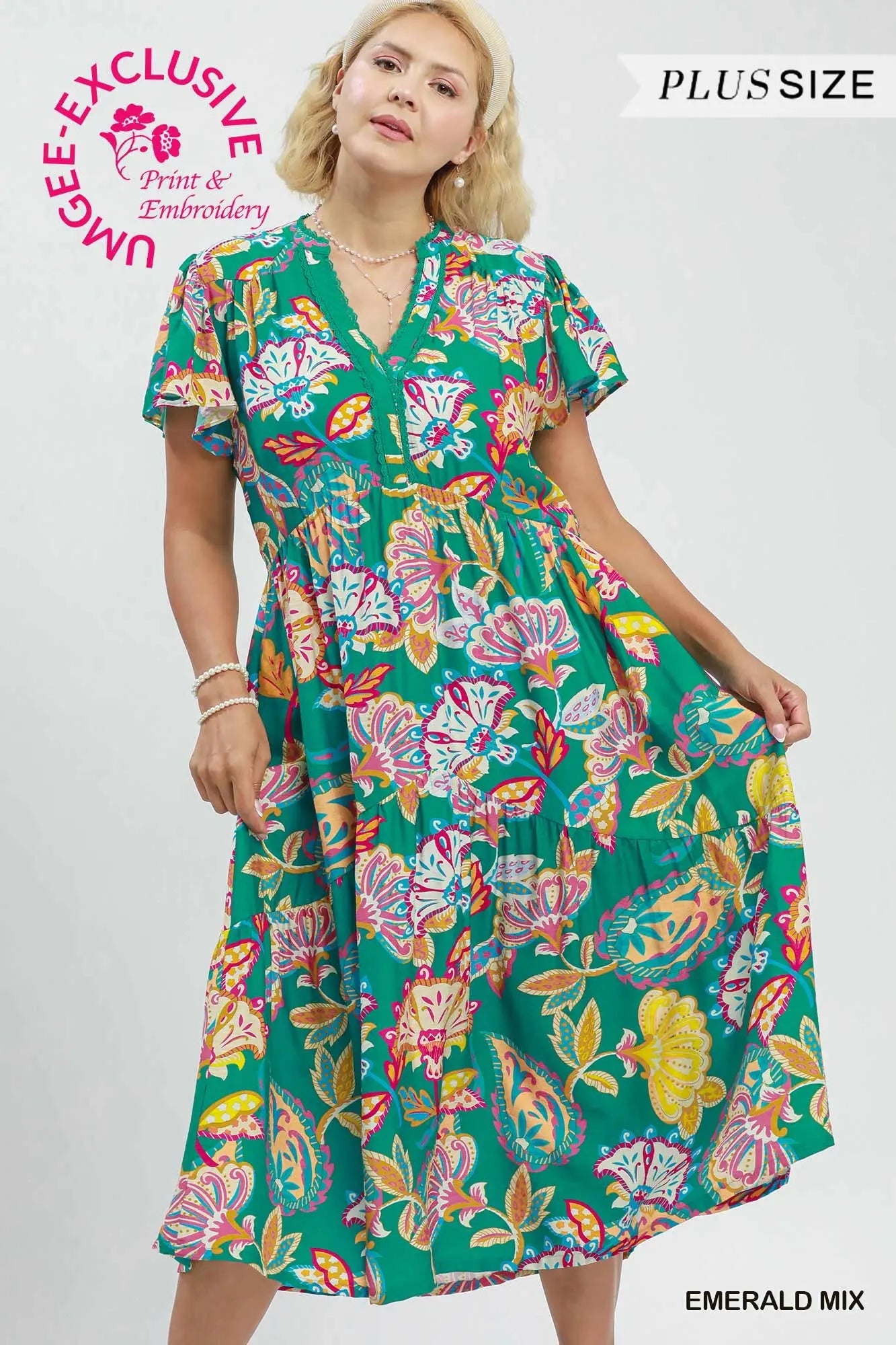 Emerald mix dress