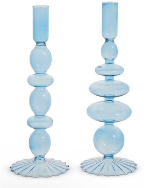 10.25" Blue Candle Sticks