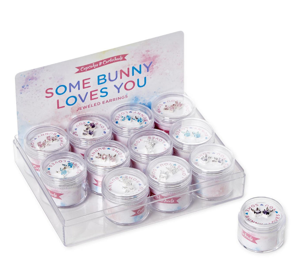Bunny Stud Earrings with Crystals