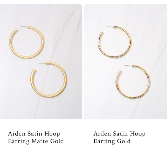 Arden Satin Hoop Earring