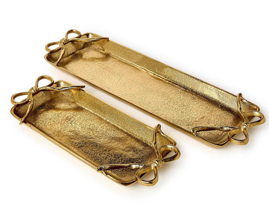 Gold bows serving tray