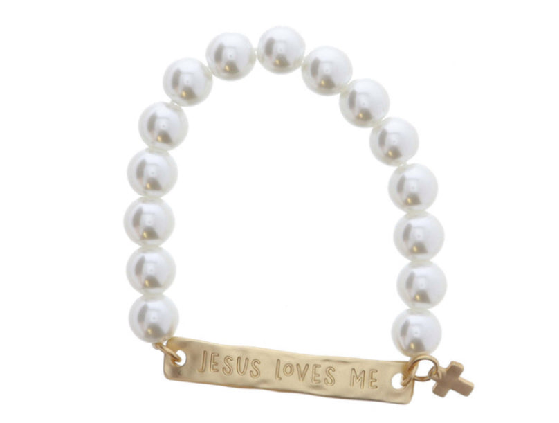 Jesus loves me bar bracelet