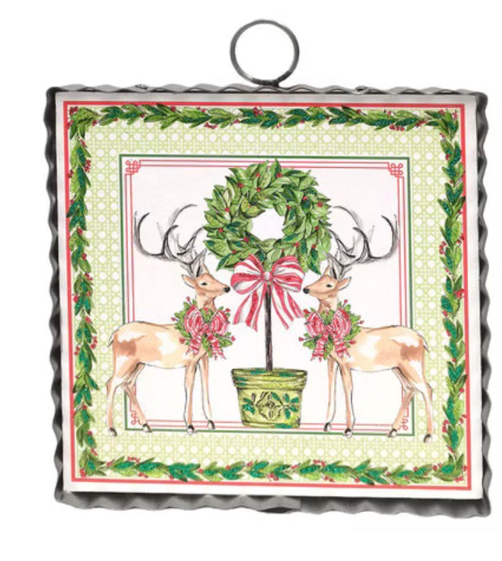 Mini Art Traditional Tidings Deer & Topiary
