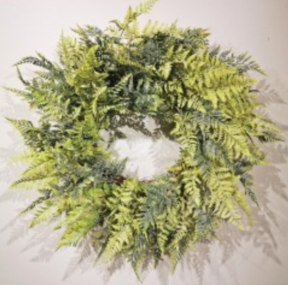 22” fern wreath
