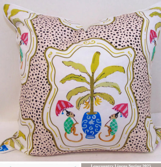 Monkey and Bananas Pillow Cover