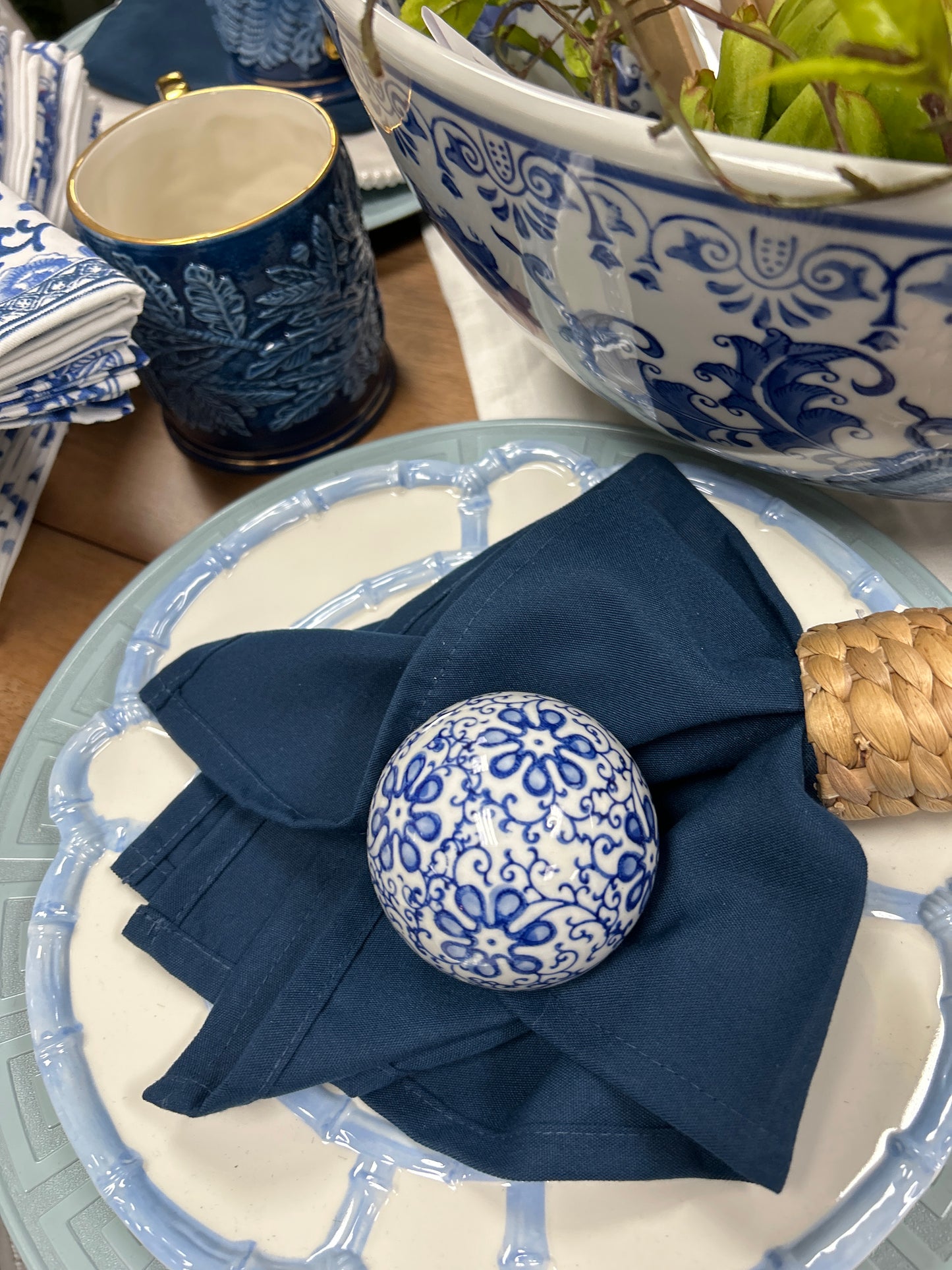 Blue Patterned Ball Small