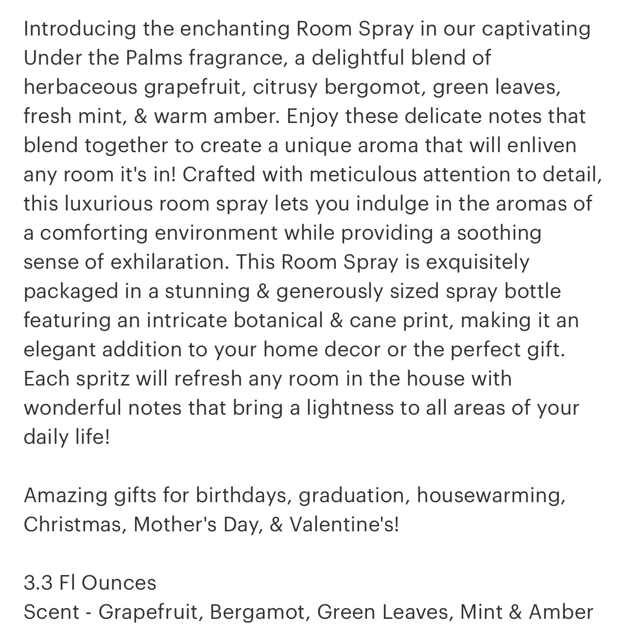 Room Spray Under The Palms