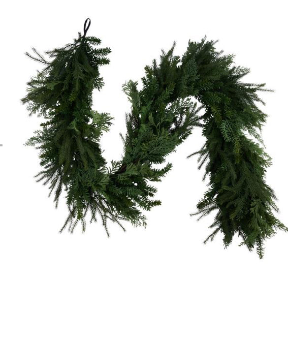 6'L R/T CEDAR/MIXED PINE/JUNIPER GARLAND MULTI GREEN
