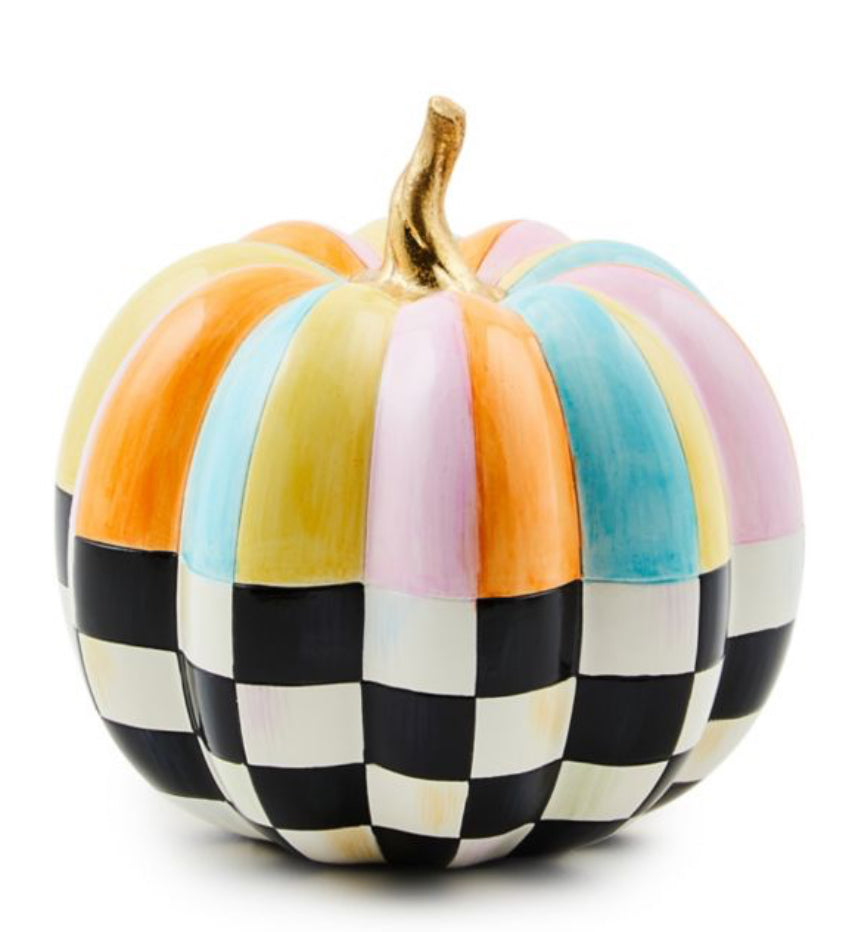 cotton candy mini check & stripe pumpkin