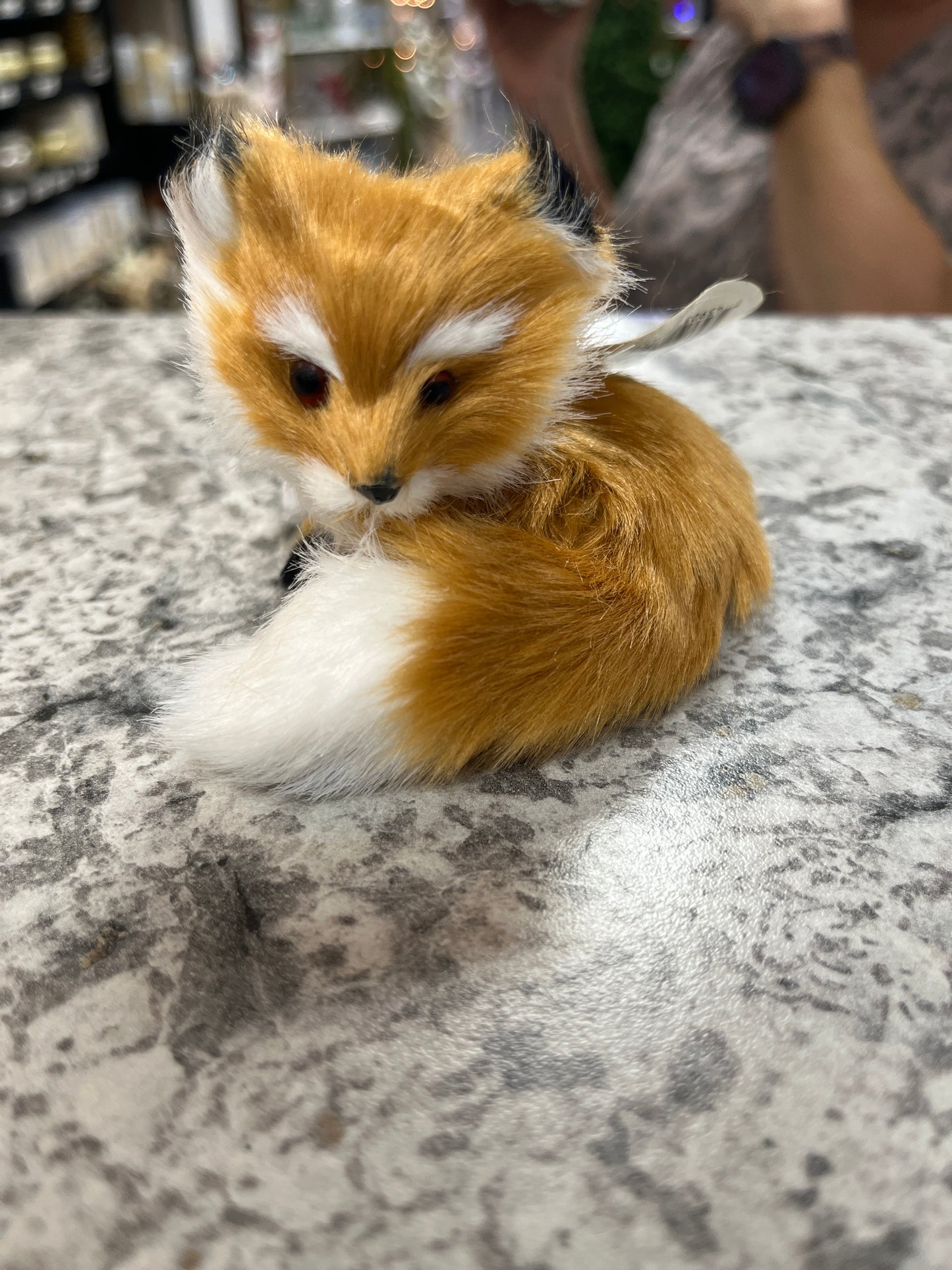 3” fur fox ornament