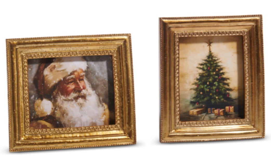 6" Gilded Christmas Framed Art