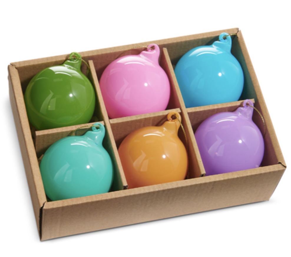 2.25" Box Set of Opaque Blown Glass Ball
Ornaments