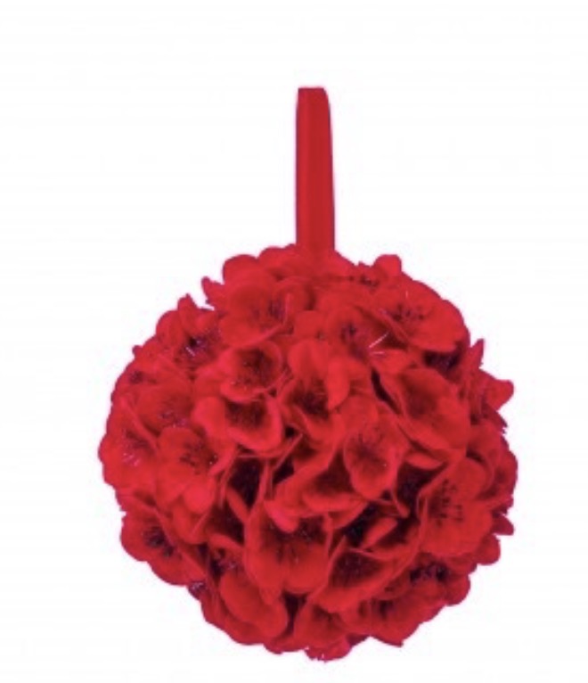 4.5" UV VELVET CHERRY BLOSSOM KISSING BALL