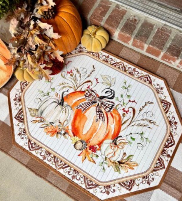 Festive Pumpkin Bamboo Mat