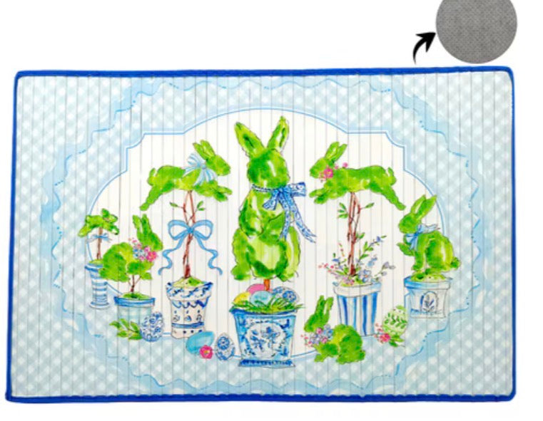 Beck’s rabbits in pots bamboo Mat