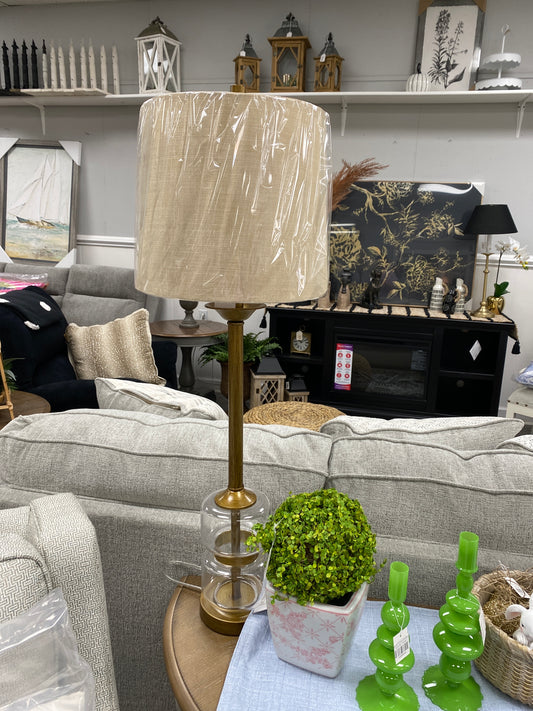 Transitional clear glass accent buffet lamp