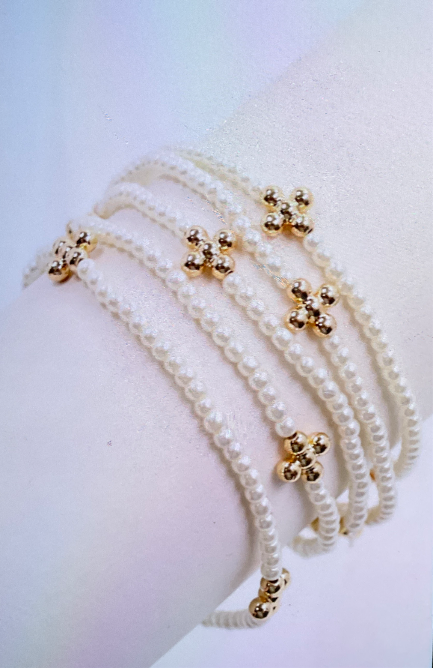 Felicity Pearl Bracelet Set Cream
