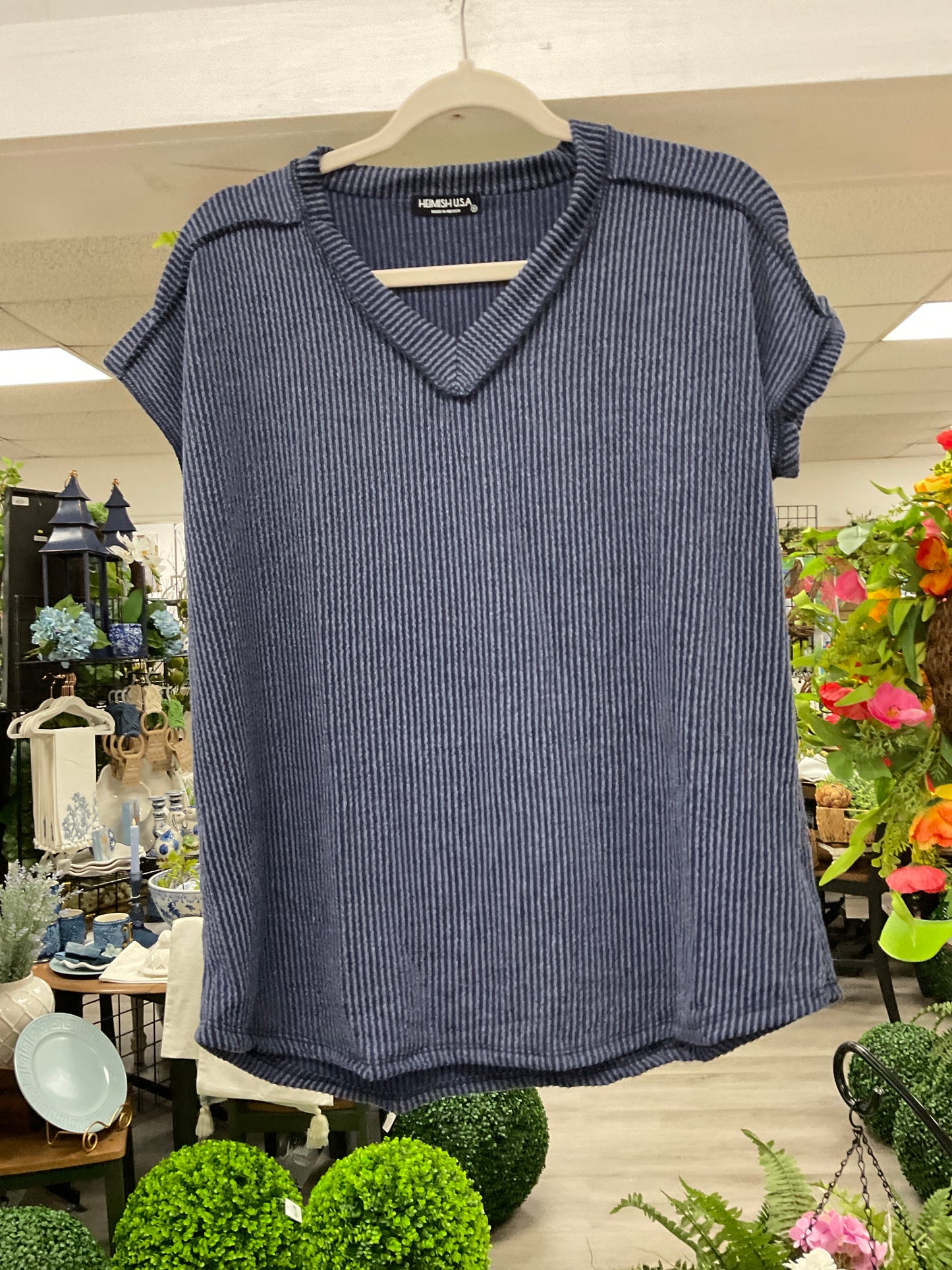 Solid urban ribbed top