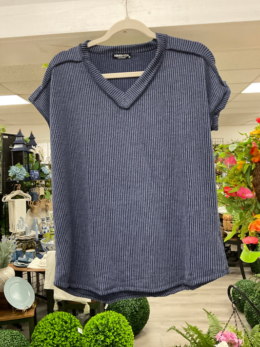 Solid urban ribbed top