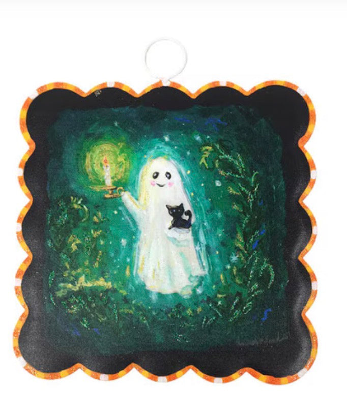Mini Scallop Art Ghost & Kitten