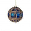 4" GLASS FLUERETTE BALL ORNAMENT
