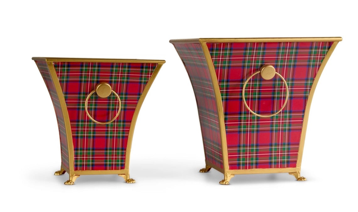 Plaid Cache Pots