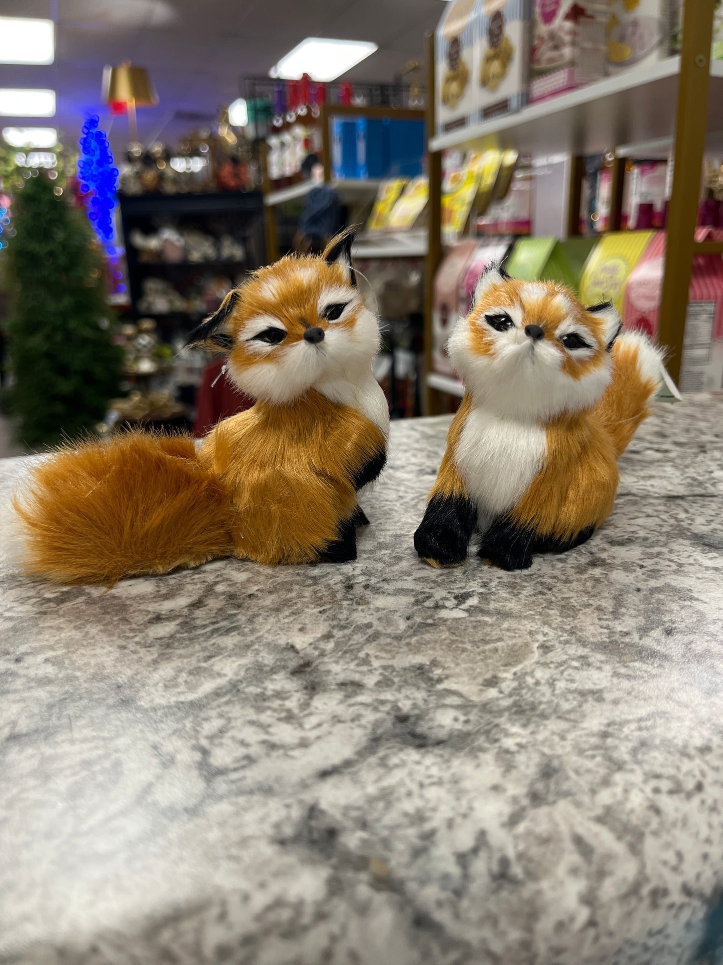 5” furry fox ornament