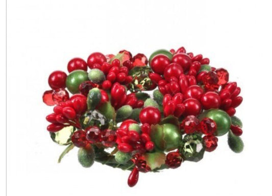 Pearl/jewel berry candle ring