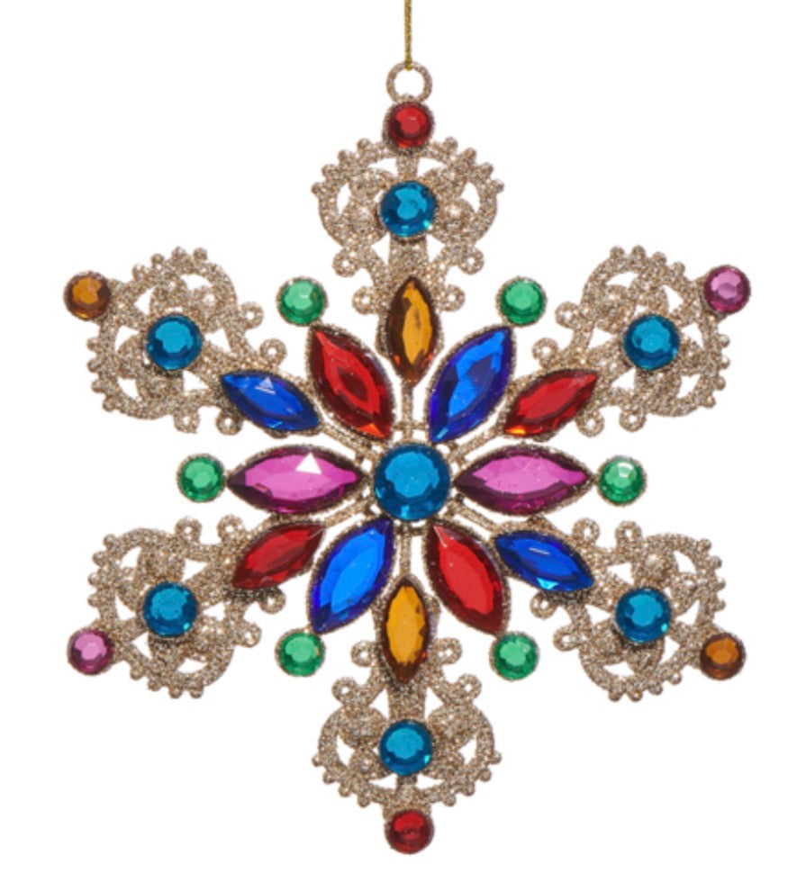 5.5" Multicolor Jewel Snowflake Ornament