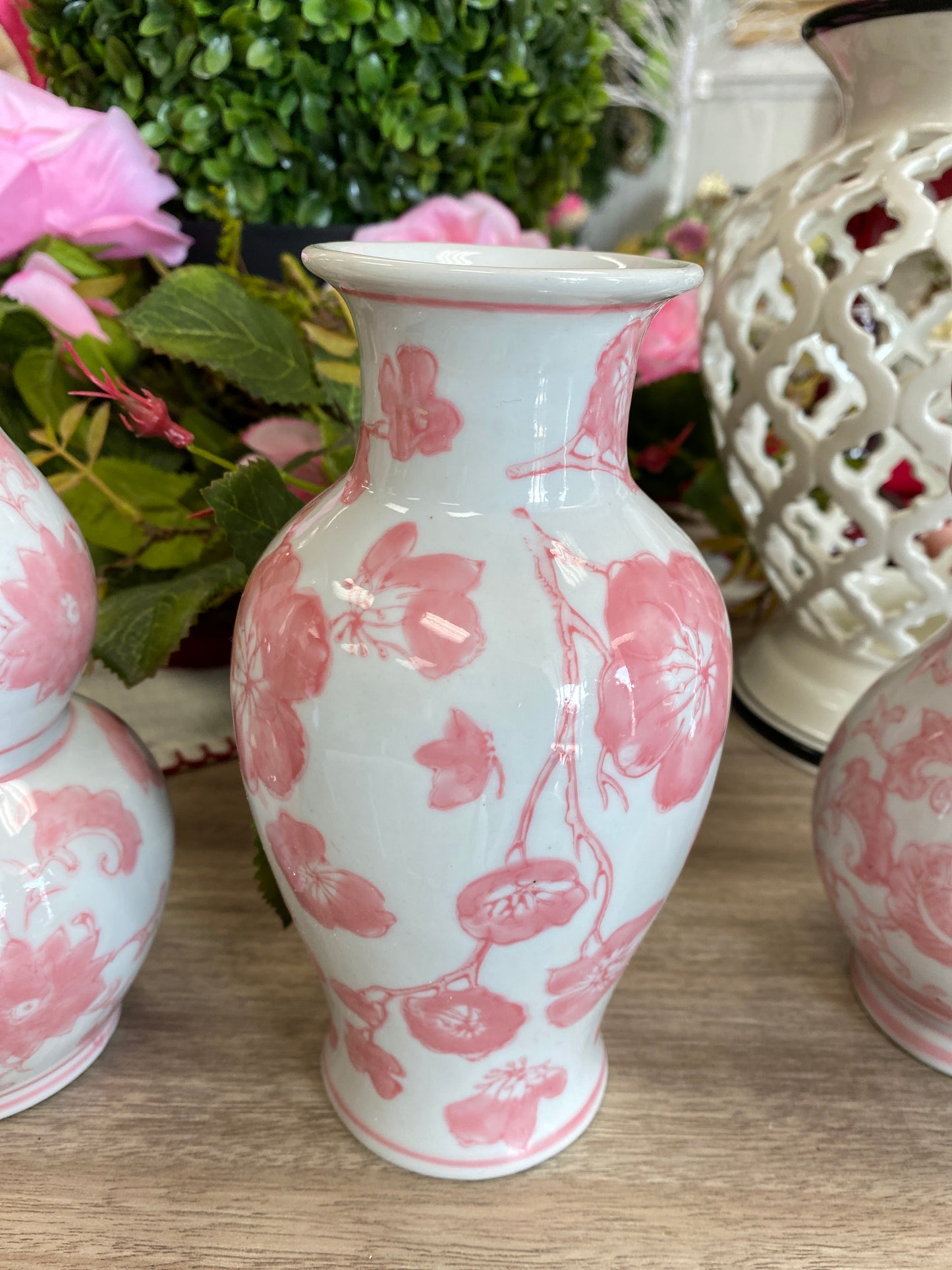 Pink stoneware vase