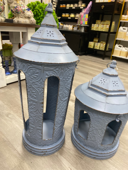 Embossed metal lanterns