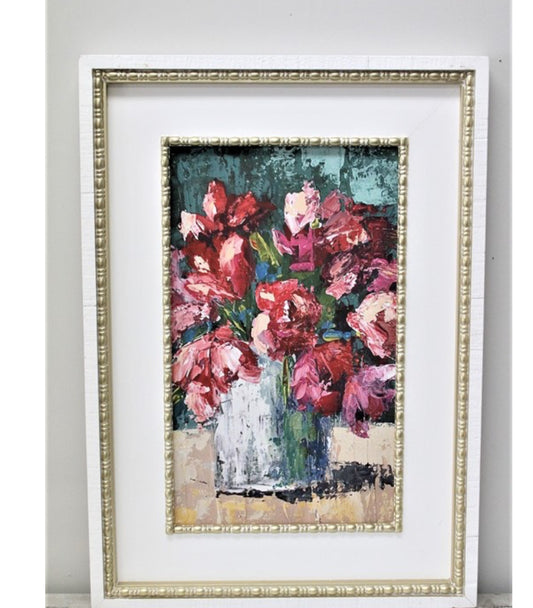 Double Wood Framed Flower Art