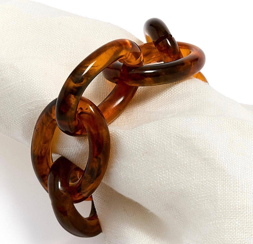 Tortoise Swirl Chain Link Napkin Ring