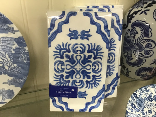 Blue tile paper, napkins