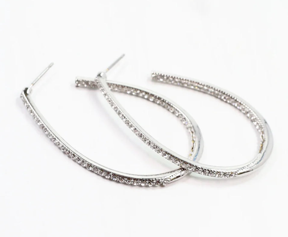 Bethie crystal oval hoop