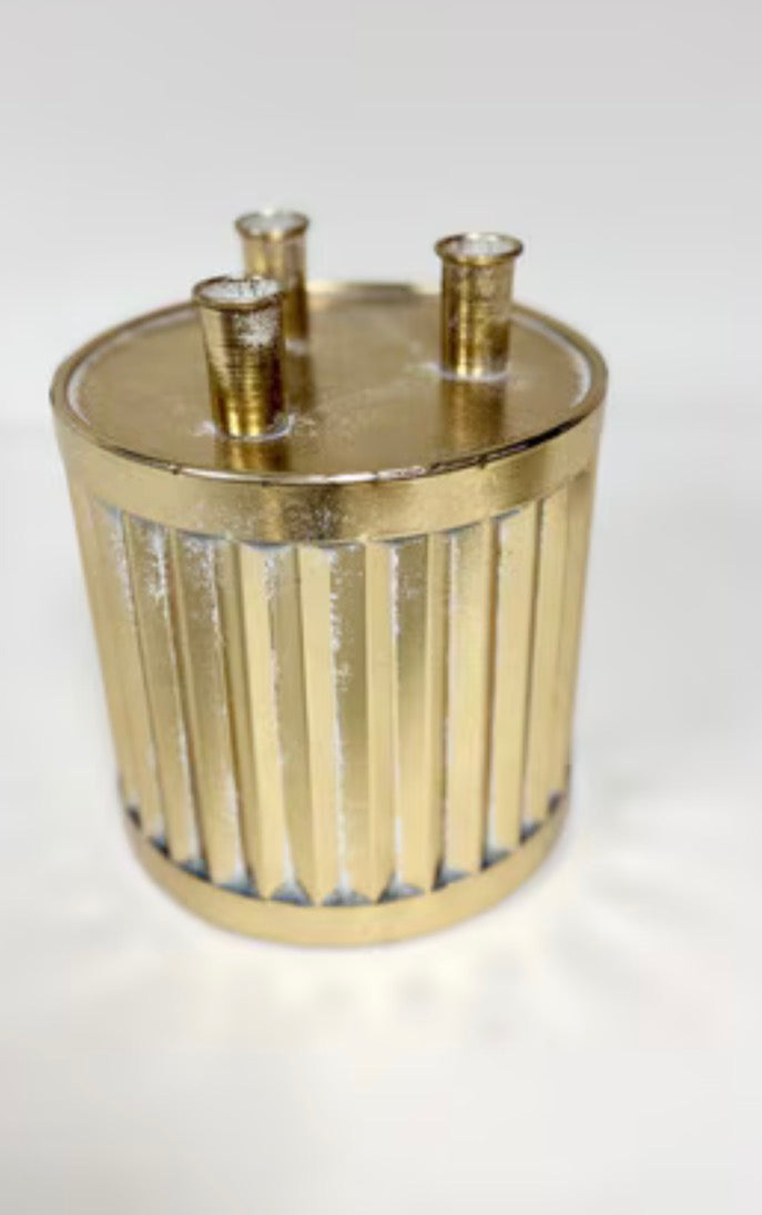 Gold Drum Multi Candle Holder