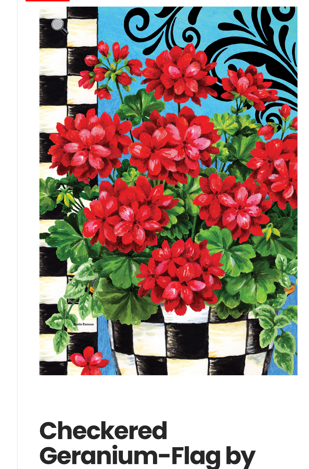 Checkered Geranium Garden Flag