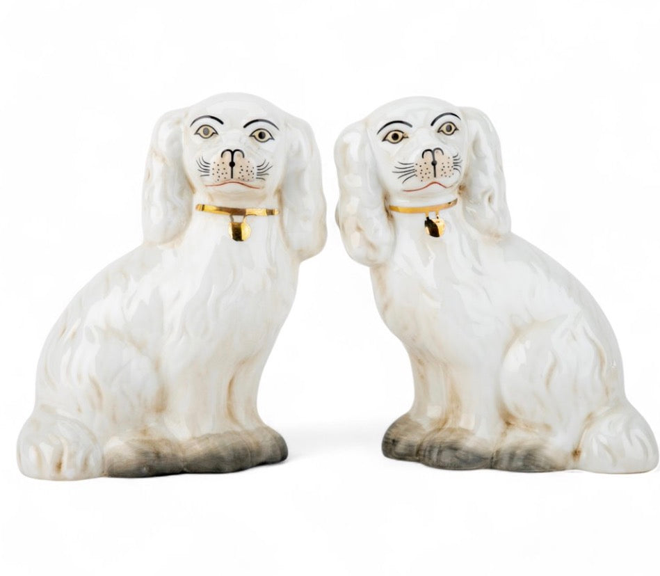 Staffordshire Dogs-White-Pair