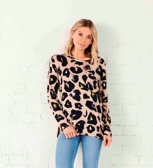 Holland Tan Leopard Long Sleeve Shirt
