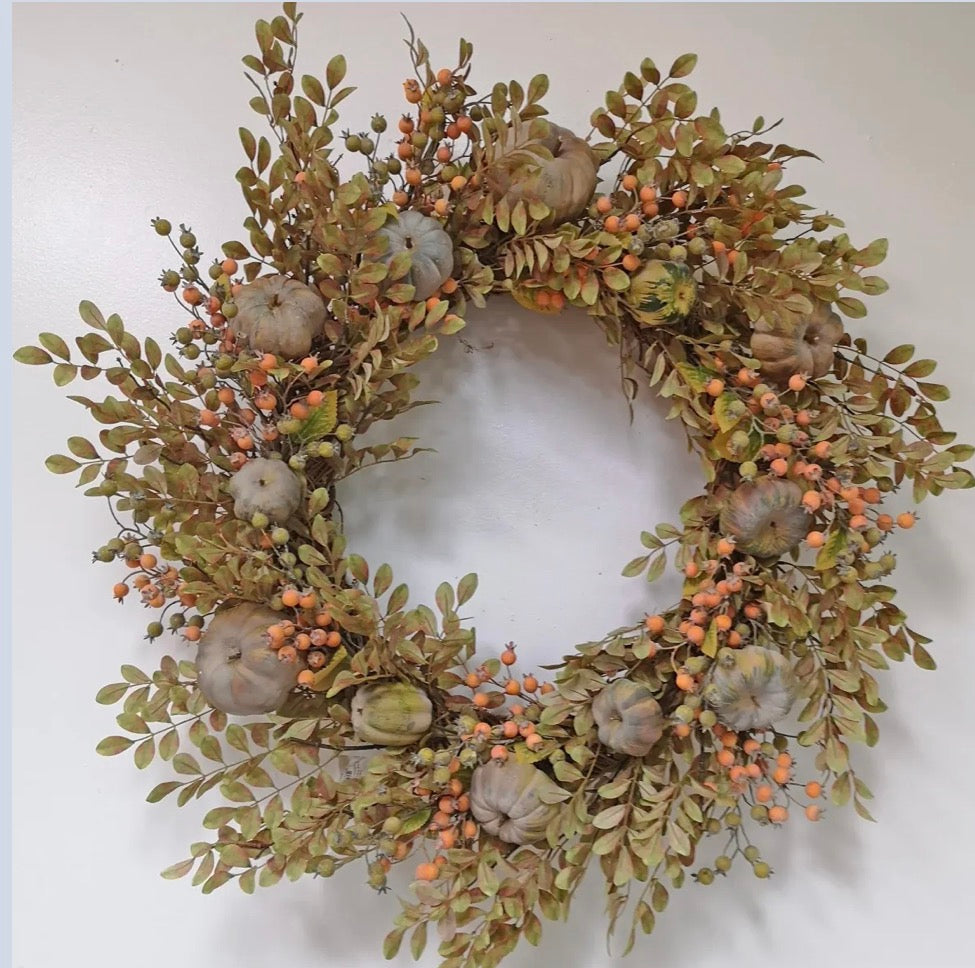 Green Pumpkin Wreath