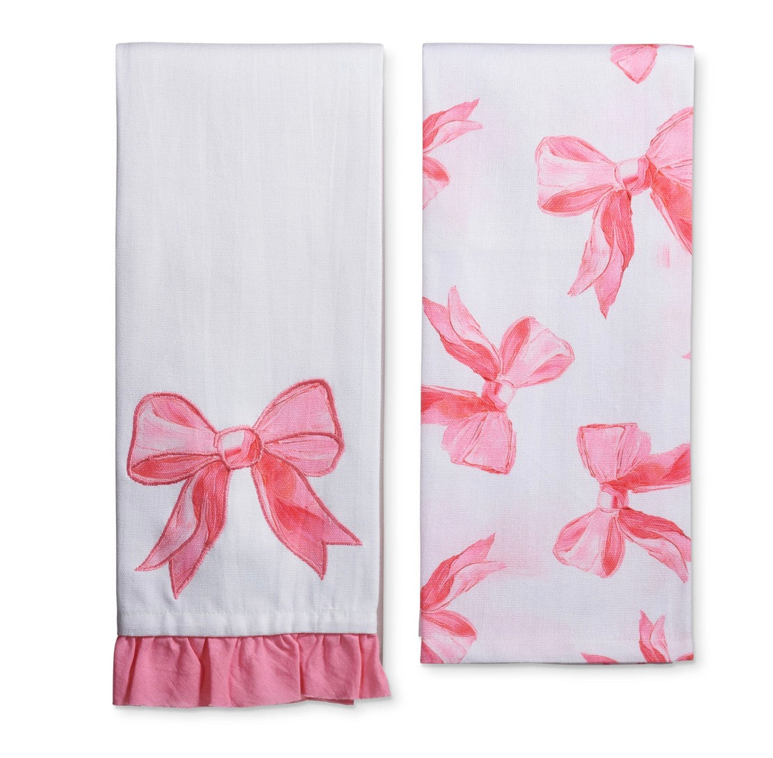 26" Bubblegum Bows Tea Towels