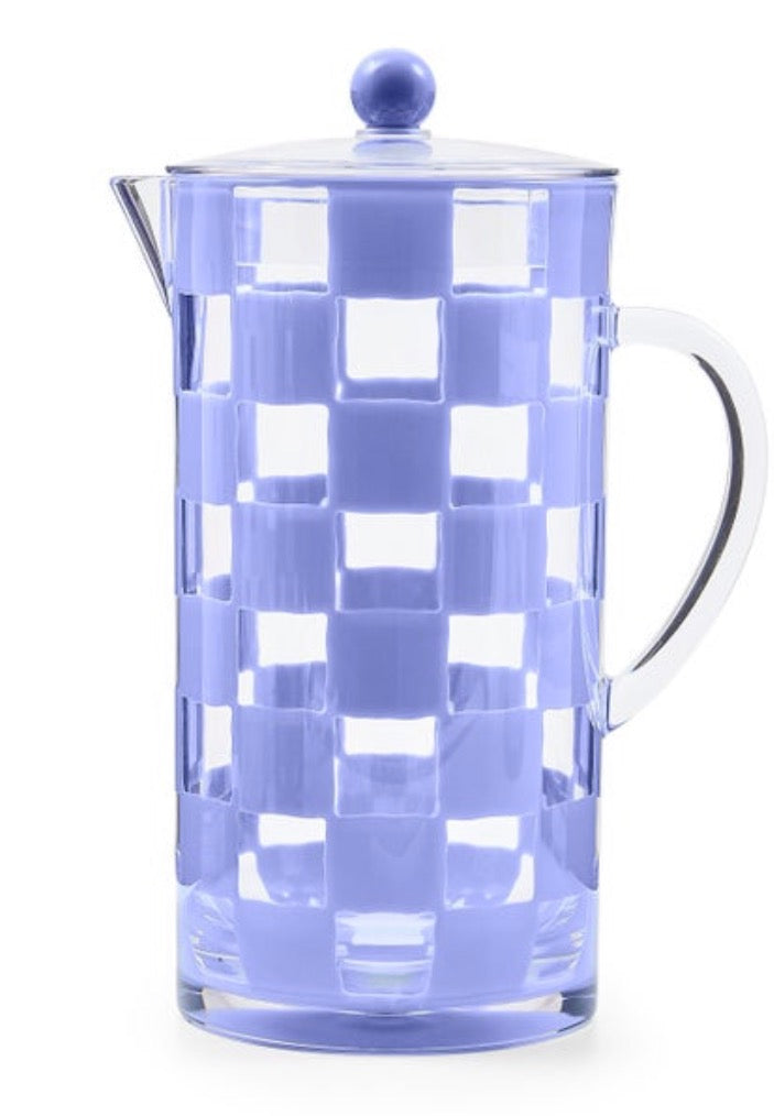 Blue Check Acrylic Pitcher