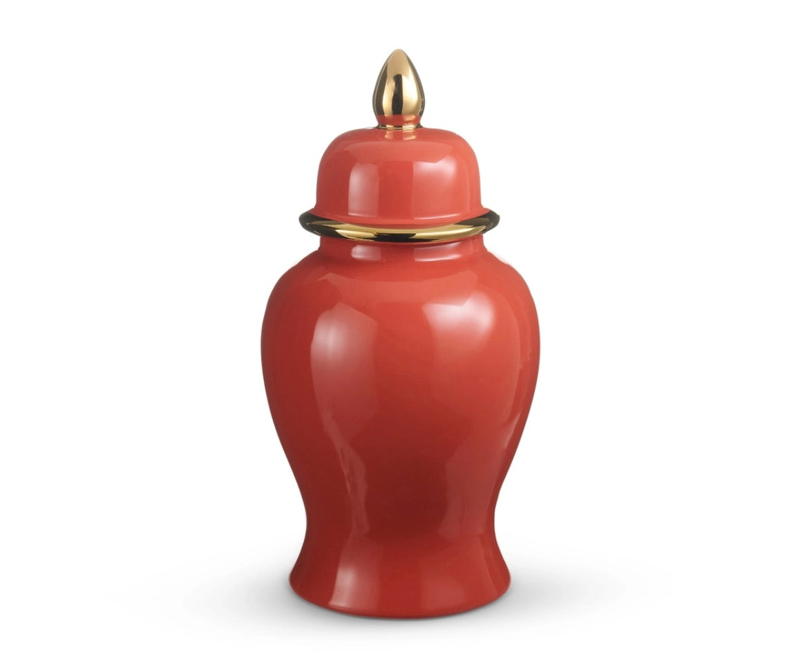 Red Orange And Gold Ginger Jar