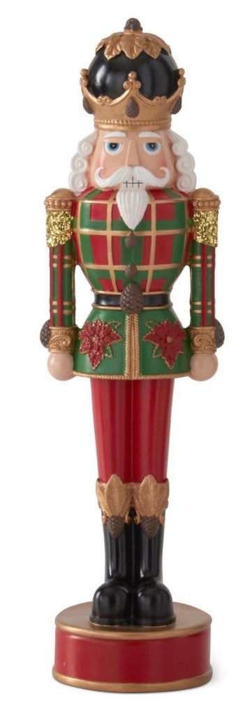 17.75 Inch Red & Green Plaid Coat Nutcracker
