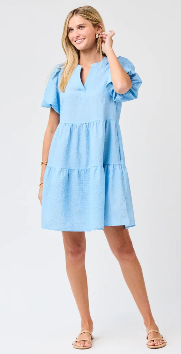 Kinsley Mini Dress | Light Blue Seersucker