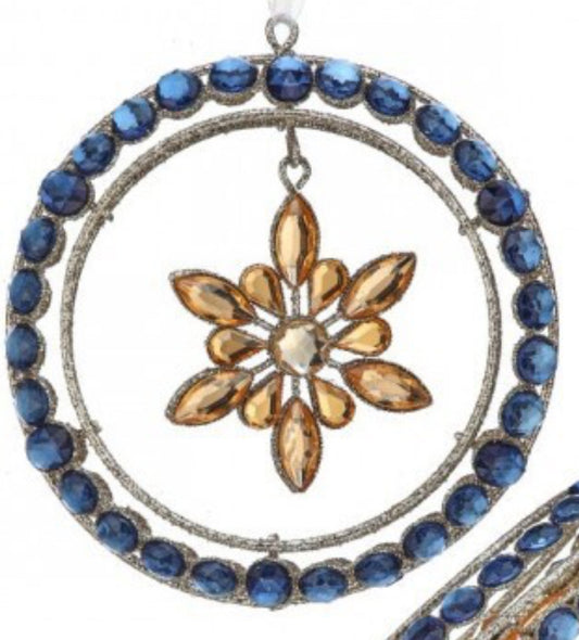 5" JEWEL WREATH W/SNOWFLAKE ORNAMENT