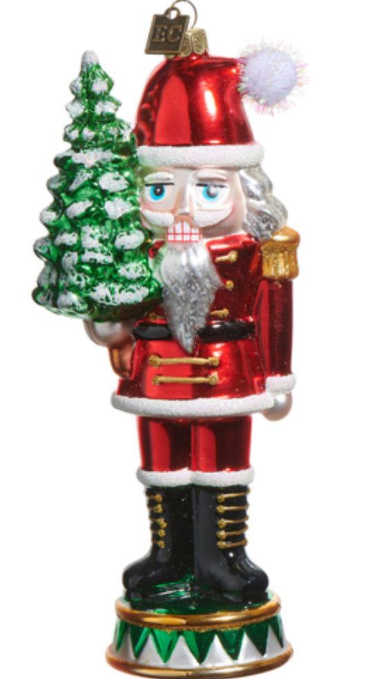 7" Santa Hat Nutcracker Ornament