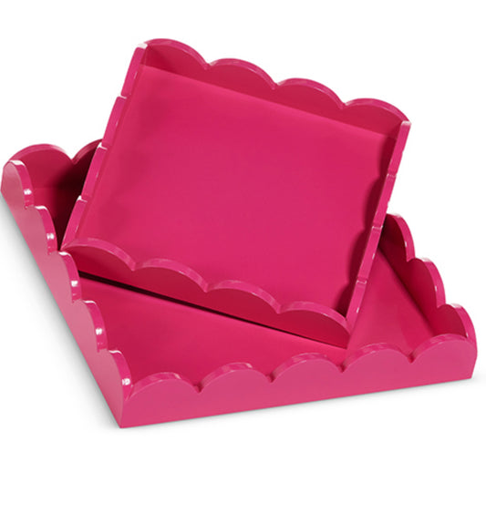 Pink Scalloped Trays