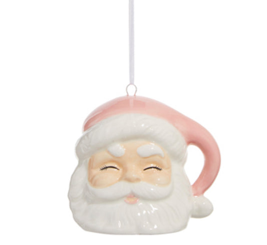 3.5" Pink Santa Ornament